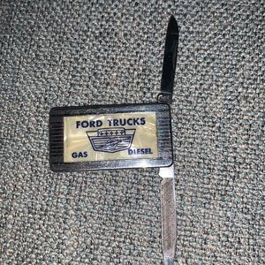 Vintage Ford Trucks Money Clip with file and knife
